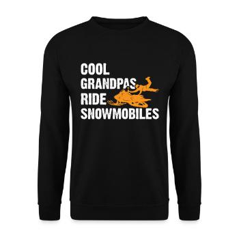 Snowmobile Dad Grandpa - Cool Grandpa Ride Snowmobile - Unisex Sweatshirt - black - Front - Alina (178cm) & Michal (187cm)