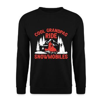 Snowmobile Dad Grandpa - Cool Grandpa Ride Snowmobile - Unisex Sweatshirt - black - Front - Alina (178cm) & Michal (187cm)