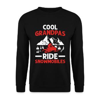 Snowmobile Dad Grandpa - Cool Grandpa Ride Snowmobile - Unisex Sweatshirt - black - Front - Alina (178cm) & Michal (187cm)