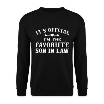 Fils préféré : père, mère, belle-mère - Sweat-shirt Unisexe - noir - Devant - Alina (178cm) & Michal (187cm)
