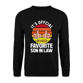 Fils préféré : père, mère, belle-mère - Sweat-shirt Unisexe - noir - Devant - Alina (178cm) & Michal (187cm)