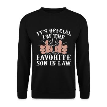 Fils préféré : père, mère, belle-mère - Sweat-shirt Unisexe - noir - Devant - Alina (178cm) & Michal (187cm)