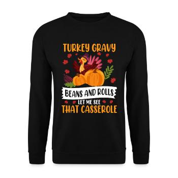Trruthahn Thanksgiving Funny Design - Unisex Sweatshirt - black - Front - Alina (178cm) & Michal (187cm)