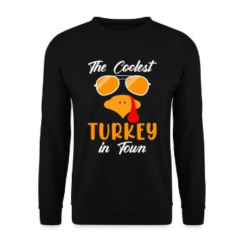 Trruthahn Thanksgiving Funny Design - Unisex Sweatshirt - black - Front - Alina (178cm) & Michal (187cm)