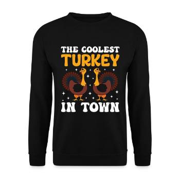 Trruthahn Thanksgiving Funny Design - Unisex Sweatshirt - black - Front - Alina (178cm) & Michal (187cm)
