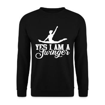 Circus Trapeze for Trapeze Artist Costume - Unisex Sweatshirt - black - Front - Alina (178cm) & Michal (187cm)