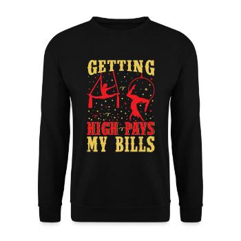 Trapèze de cirque pour costume de trapéziste - Sweat-shirt Unisexe - noir - Devant - Alina (178cm) & Michal (187cm)