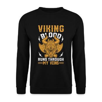 Wikinger Mythos Odin Ravens Huginn - Unisex Pullover - Schwarz - Vorne - Alina (178cm) & Michal (187cm)