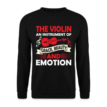 Geigenmusikmusiker Geigenlehrer Geigenliebhaber - Unisex Pullover - Schwarz - Vorne - Alina (178cm) & Michal (187cm)
