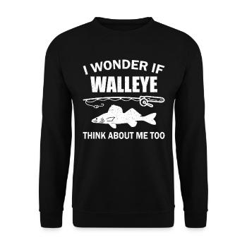 Walleye Zander Pêche Pêcheur Pêcheur - Sweat-shirt Unisexe - noir - Devant - Alina (178cm) & Michal (187cm)