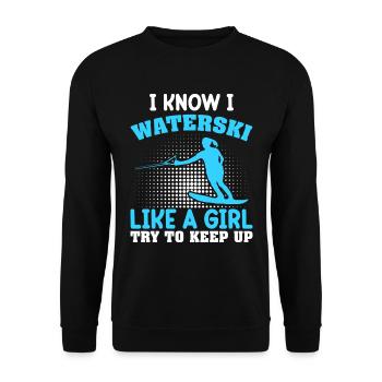 Ski nautique pour femmes filles skieuses nautiques - Sweat-shirt Unisexe - noir - Devant - Alina (178cm) & Michal (187cm)