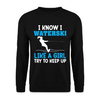 Ski nautique pour femmes filles skieuses nautiques - Sweat-shirt Unisexe - noir - Devant - Alina (178cm) & Michal (187cm)