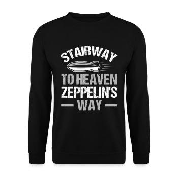 Vintage Zeppelin Airship 70 Years - Unisex Sweatshirt - black - Front - Alina (178cm) & Michal (187cm)