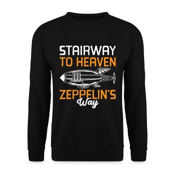 Dirigeable Zeppelin vintage 70 ans - Sweat-shirt Unisexe - noir - Devant - Alina (178cm) & Michal (187cm)