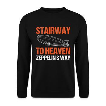 Dirigeable Zeppelin vintage 70 ans - Sweat-shirt Unisexe - noir - Devant - Alina (178cm) & Michal (187cm)