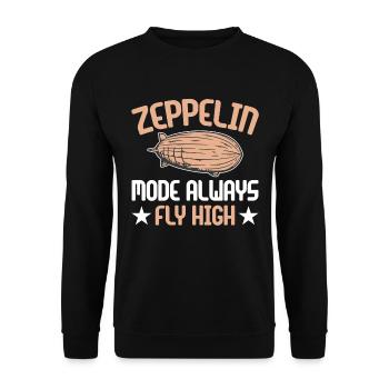 Dirigeable Zeppelin vintage 70 ans - Sweat-shirt Unisexe - noir - Devant - Alina (178cm) & Michal (187cm)