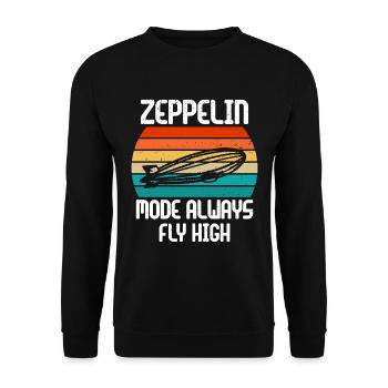 Dirigeable Zeppelin vintage 70 ans - Sweat-shirt Unisexe - noir - Devant - Alina (178cm) & Michal (187cm)