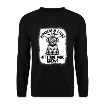 Schottisches Hochlandrind für Landwirte - Unisex Pullover - Schwarz - Vorne - Alina (178cm) & Michal (187cm)