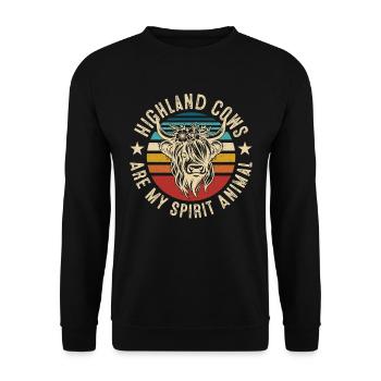 Schottisches Hochlandrind für Landwirte - Unisex Pullover - Schwarz - Vorne - Alina (178cm) & Michal (187cm)