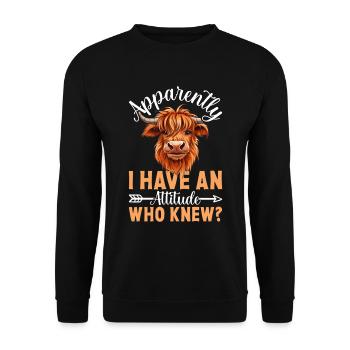 Schottisches Hochlandrind für Landwirte - Unisex Pullover - Schwarz - Vorne - Alina (178cm) & Michal (187cm)