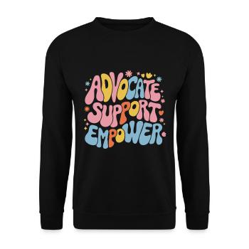 Support Empower advocates - Unisex Sweatshirt - black - Front - Alina (178cm) & Michal (187cm)