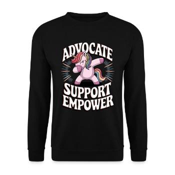 Support Empower advocates - Unisex Sweatshirt - black - Front - Alina (178cm) & Michal (187cm)