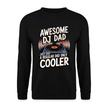 Super papa DJ, comme un papa normal - Sweat-shirt Unisexe - noir - Devant - Alina (178cm) & Michal (187cm)