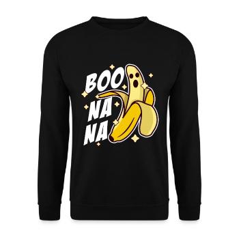 Boonana Halloween Bananen Design - Unisex Pullover - Schwarz - Vorne - Alina (178cm) & Michal (187cm)