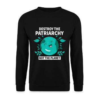 Le patriarcat ne détruit-il pas la planète - Sweat-shirt Unisexe - noir - Devant - Alina (178cm) & Michal (187cm)