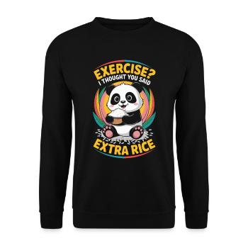 Pandabär Hast Zusätzlichen Reis Gesagt - Unisex Pullover - Schwarz - Vorne - Alina (178cm) & Michal (187cm)