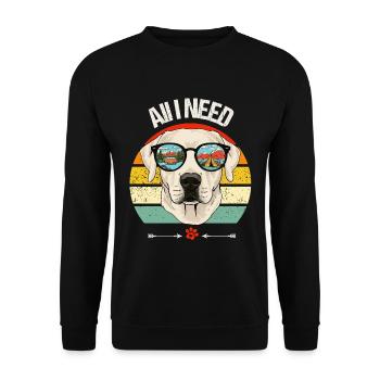 Camping Camper Labrador Hund Campingplatz Caravan - Unisex Pullover - Schwarz - Vorne - Alina (178cm) & Michal (187cm)