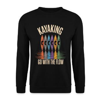 Kayaking Go With The Flow - Unisex Sweatshirt - black - Front - Alina (178cm) & Michal (187cm)