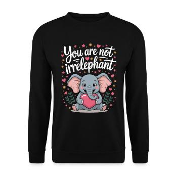 You Are Not Irrelephant - Unisex Sweatshirt - black - Front - Alina (178cm) & Michal (187cm)