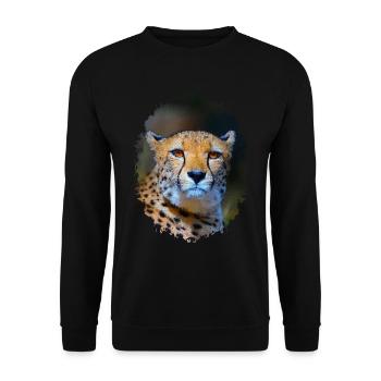cheetah - Unisex Sweatshirt - black - Front - Alina (178cm) & Michal (187cm)