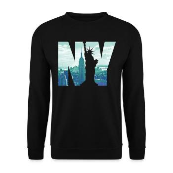 New York City Liberty Graphic - Unisex Sweatshirt - black - Front - Alina (178cm) & Michal (187cm)