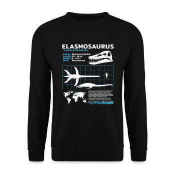 Fiche d’information sur Elasmosaurus - Sweat-shirt Unisexe - noir - Devant - Alina (178cm) & Michal (187cm)