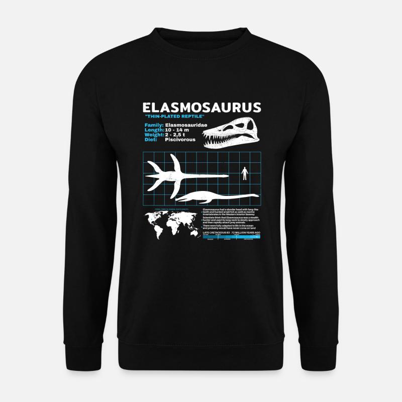 Fiche d’information sur Elasmosaurus - Sweat-shirt Unisexe - noir