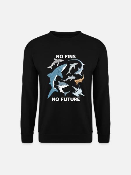 No Fins No Future Haiarten - Unisex Pullover - Schwarz