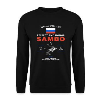 Combattant Sambo - Sweat-shirt Unisexe - noir - Devant - Alina (178cm) & Michal (187cm)