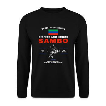 Sambo Fighter Daghestan Wrestling - Sweat-shirt Unisexe - noir - Devant - Alina (178cm) & Michal (187cm)