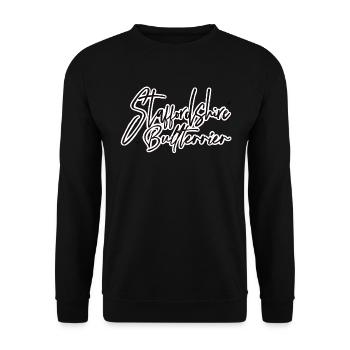 Staffordshire Bull Terrier Lettering - Unisex Sweatshirt - black - Front - Alina (178cm) & Michal (187cm)