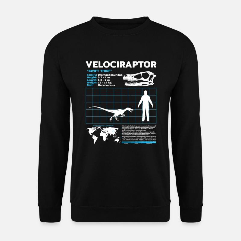 Velociraptor Fact Sheet - Unisex Sweatshirt - black