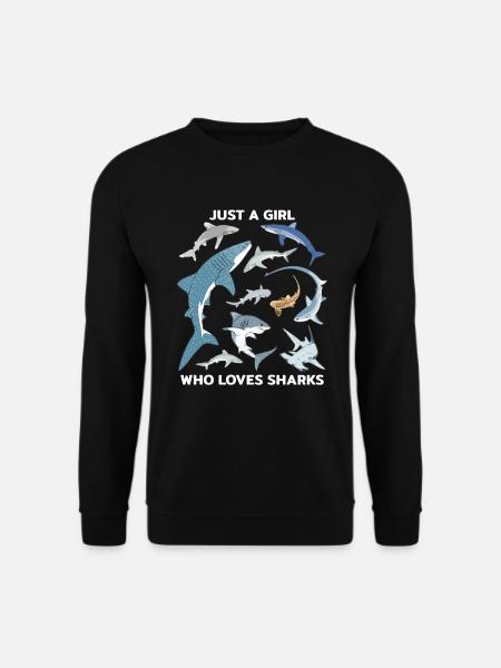 Just a girl who loves Sharks - Unisex Pullover - Schwarz