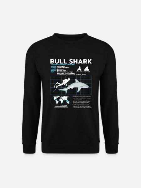 Bull Shark Data Sheet - Unisex Sweatshirt - black