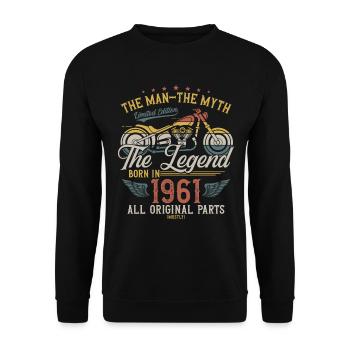 1961 Vintage homme mythe légende moto - Sweat-shirt Unisexe - noir - Devant - Alina (178cm) & Michal (187cm)
