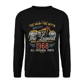 1968 Vintage Man Myth Legend Motorcycle - Unisex Sweatshirt - black - Front - Alina (178cm) & Michal (187cm)