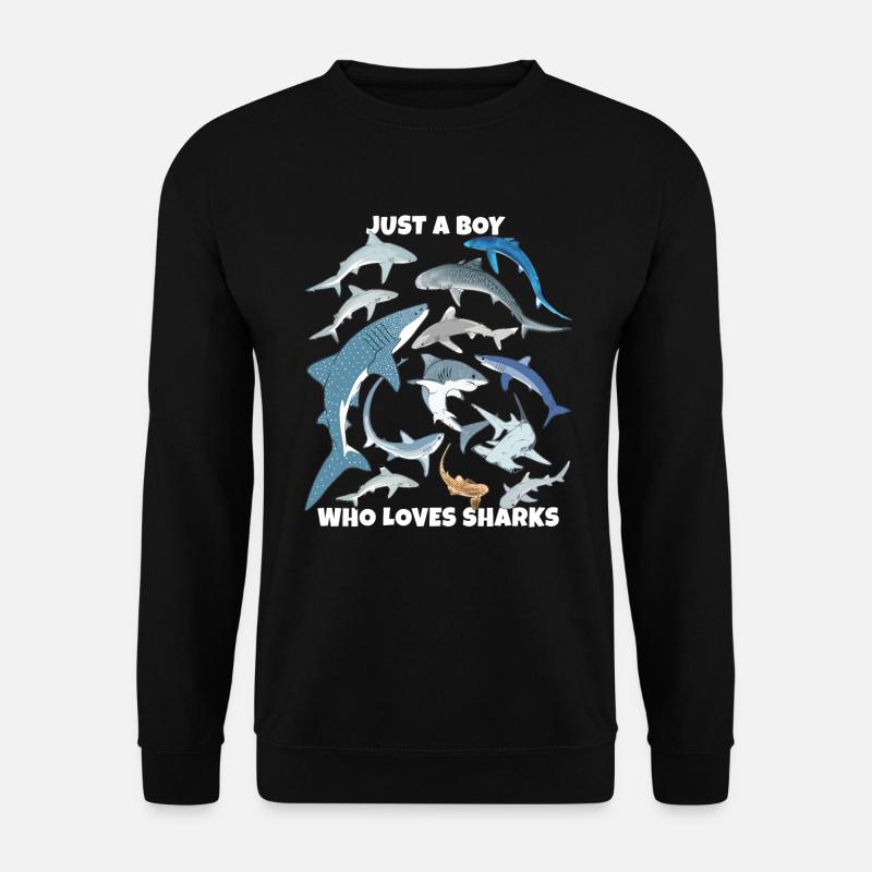 Juste un garçon qui aime les requins - Sweat-shirt Unisexe - noir
