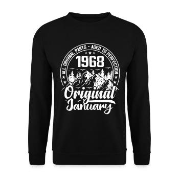 January 1968 Original 56 Years Anniversary Gift - Unisex Sweatshirt - black - Front - Alina (178cm) & Michal (187cm)