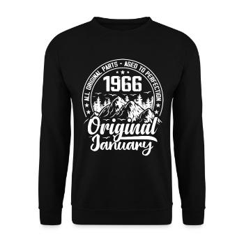 January 1966 Original 58 Years Anniversary Gift - Unisex Sweatshirt - black - Front - Alina (178cm) & Michal (187cm)