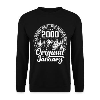 janvier 2000 Original 24 Ans Cadeau Anniversaire - Sweat-shirt Unisexe - noir - Devant - Alina (178cm) & Michal (187cm)